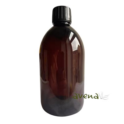 Plastic Bottle Amber with Black Tamper Evident Cap 500ml